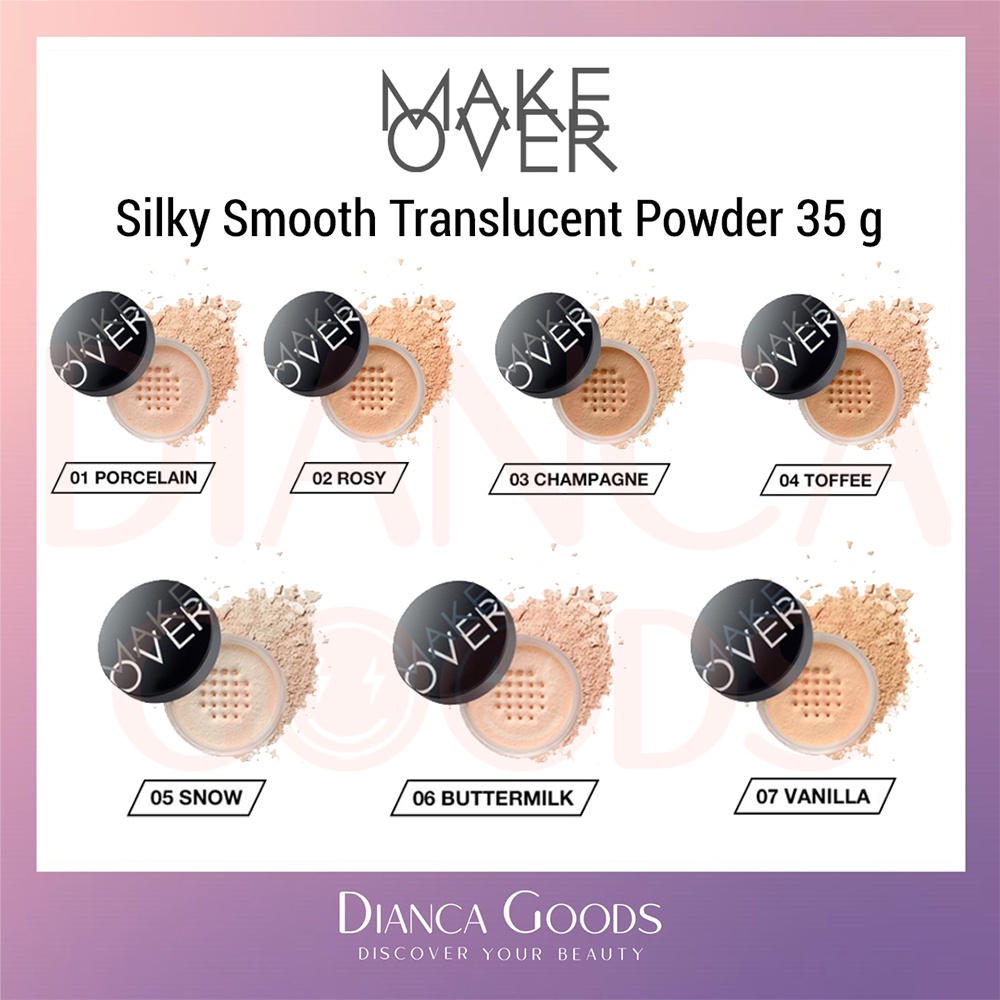 MAKE OVER Silky Smooth Translucent Powder 35 g All Shade | Porcelain / Rosy / Champagne / Toffee / S