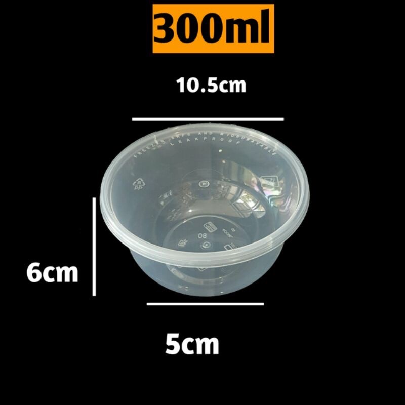 Thinwall Cup 300Ml THINWALL BOWL 300ml Food Container Bowl  Mangkok plastik tahan PANAS 25 PCS