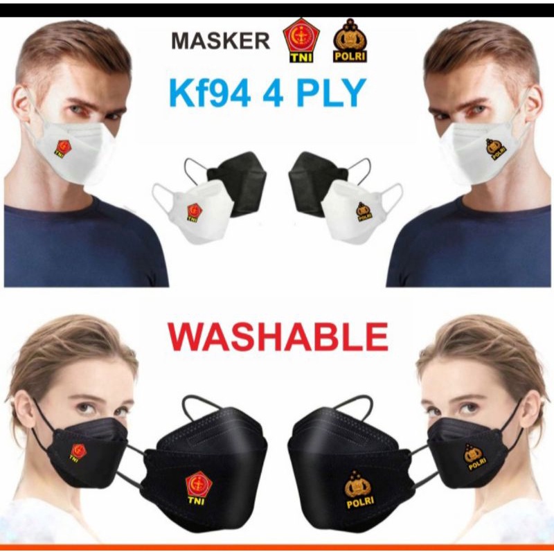 masker kf94 3d logo tni polri/masker kf94 tni polri