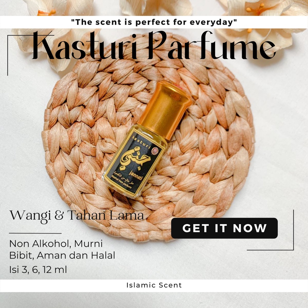 Minyak Wangi Parfum Non Alkohol Wanita Pria Tahan Lama Aroma Kasturi Kijang Jannati Aski 3 6 12 Ml D