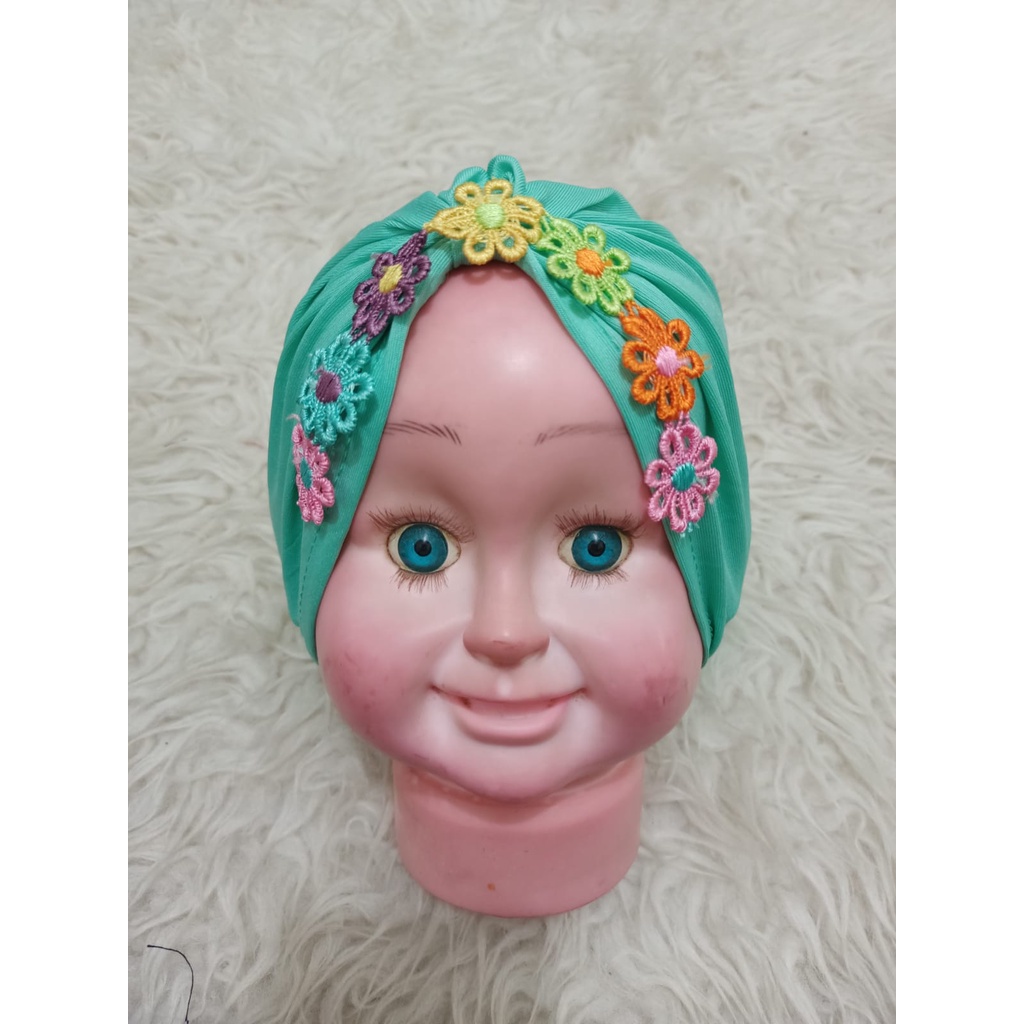 TERBARU Aksesoris Anak Perempuan Bandana Bayi Melati Rainbow / Turban Bayi Bunga Rainbow / Turban Bayi Perempuan / Turban Bayi 0 6 Bulan