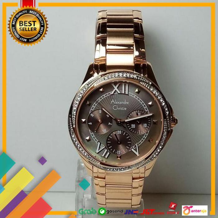 DEAL.. JAM TANGAN ALEXANDRE CHRISTIE AC 2643 ROSE GOLD COKLAT ..TERLARIS
