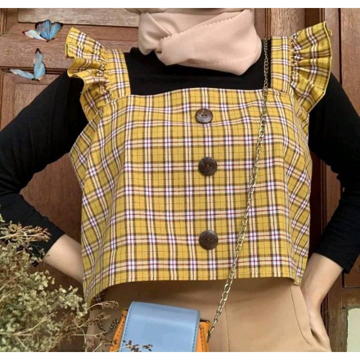 Tanktop tartan // tanktop hijab (hanya tanktop saja) // tanktop ruffle // Tanktop halall