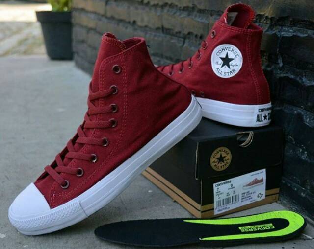 Sepatu Converse CT High Vietnam Red Chili Merah Fullwhite Hitam Navy Sneakers Pria Wanita