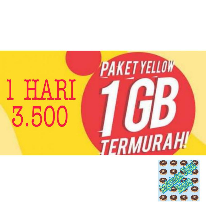 PAKET KUOTA INTERNET DATA YELLOW INDOSAT 1 HARI