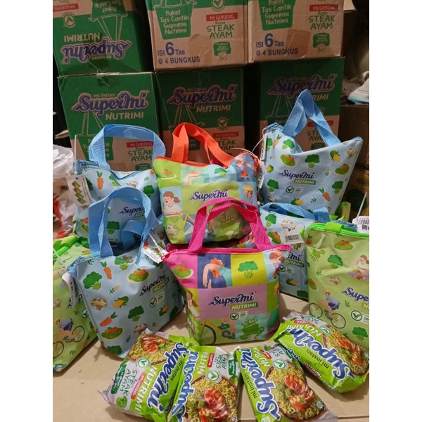 Supermi nutrimi mie goreng steak ayam 80gr mie sehat terbuat dari brokoli, Paket tas.