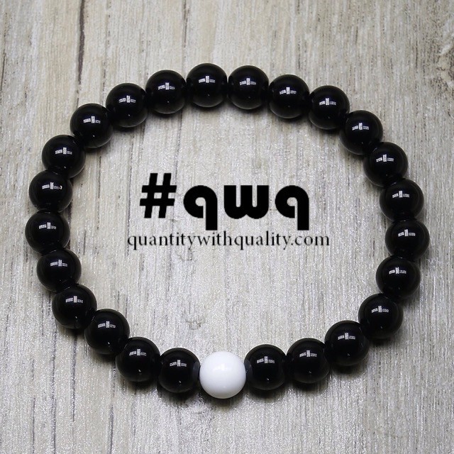 gelang pasangan batu cutom kado pacar hitam putih onyx 8mm korea aksesoris craft beads supplier