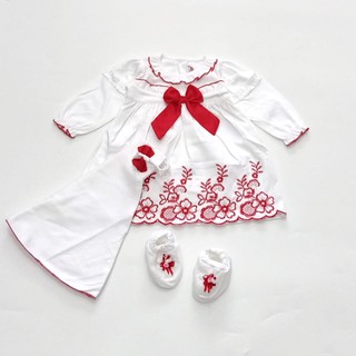 Baju Muslim Gamis Bayi Perempuan Baju Akikah Putih Pita Baju Muslim Gamis Bayi Perempuan Baju Akikah Putih Pita