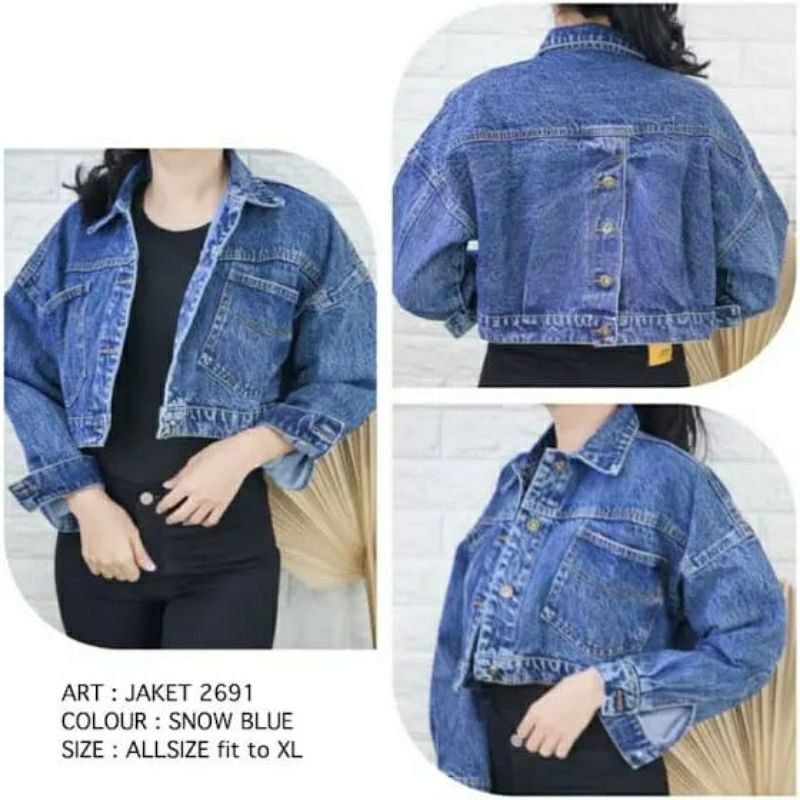 (PROMO)Jaket Jeans Crop Keren Terbaru