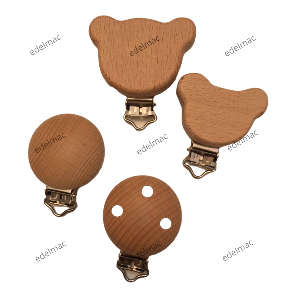 Clip Suspender  Wooden Teether Beads Beech Rodent DIY Pacifier Chain Accessories