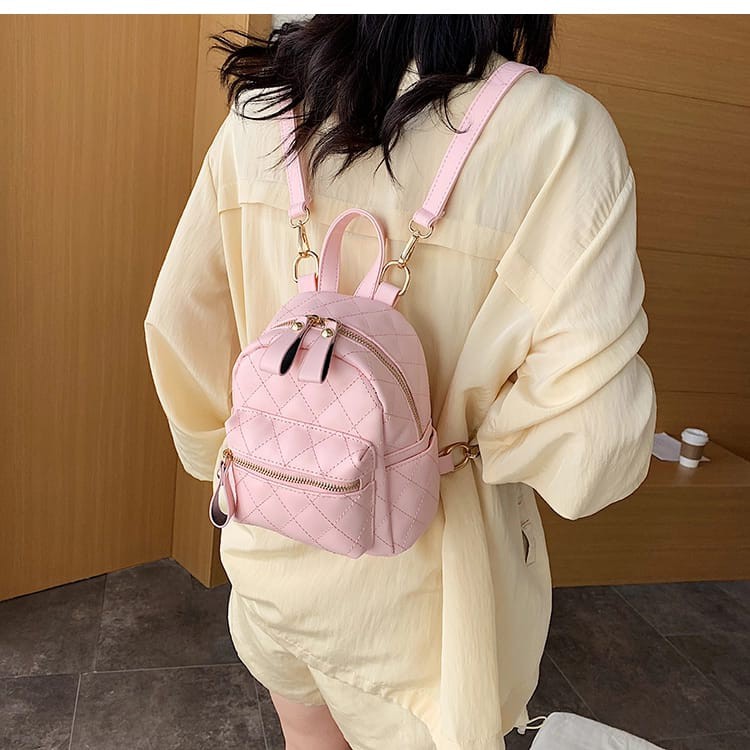 Diobrale -  Ransel Mini Perempuan Semi Kulit Remaja Multifungsi Tas Wanita Selempang Wanita Terbaru Sekolah Kuliah Acara Outdoor Populer Viral