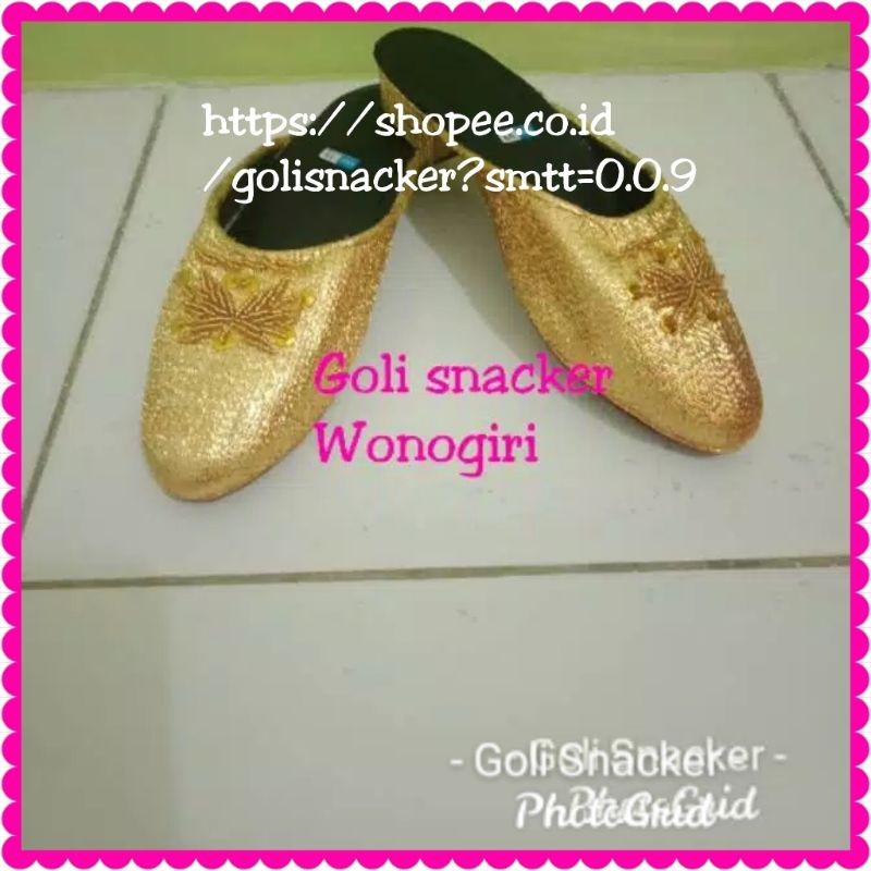  Sandal  Selop  Patah Payet Kartini Karnaval Emas Gold Size 