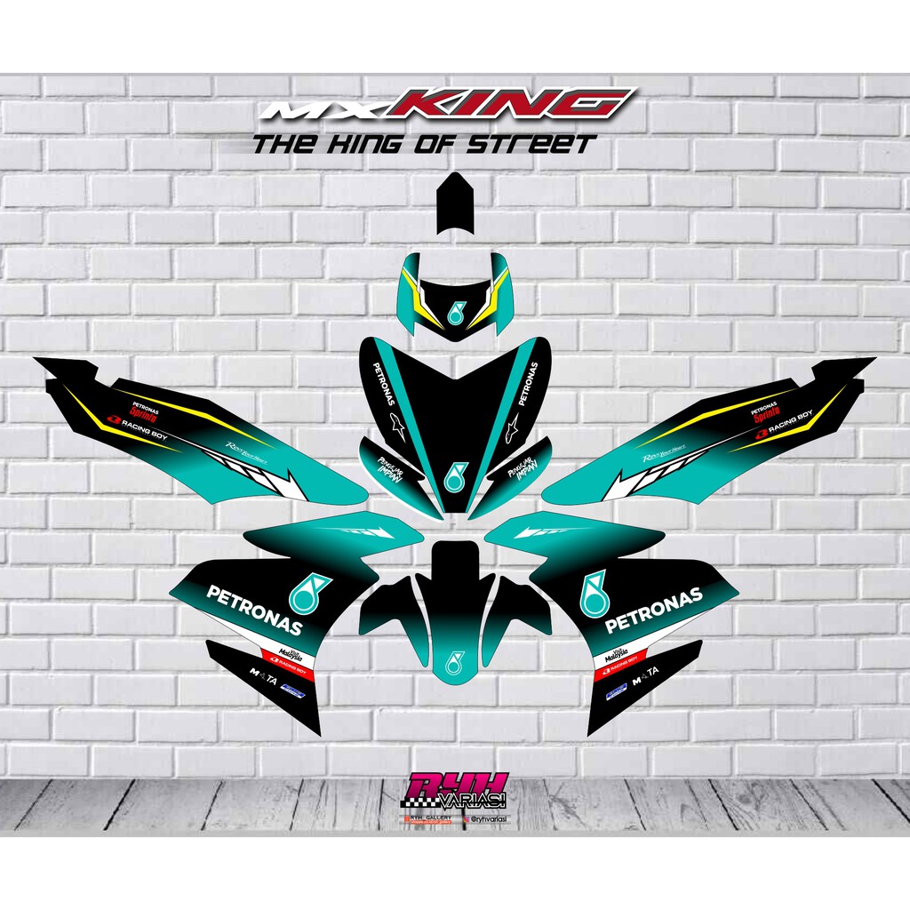 STIKER DECAL FULL BODY MX KING 150 PETRONAS 2020 SKULL