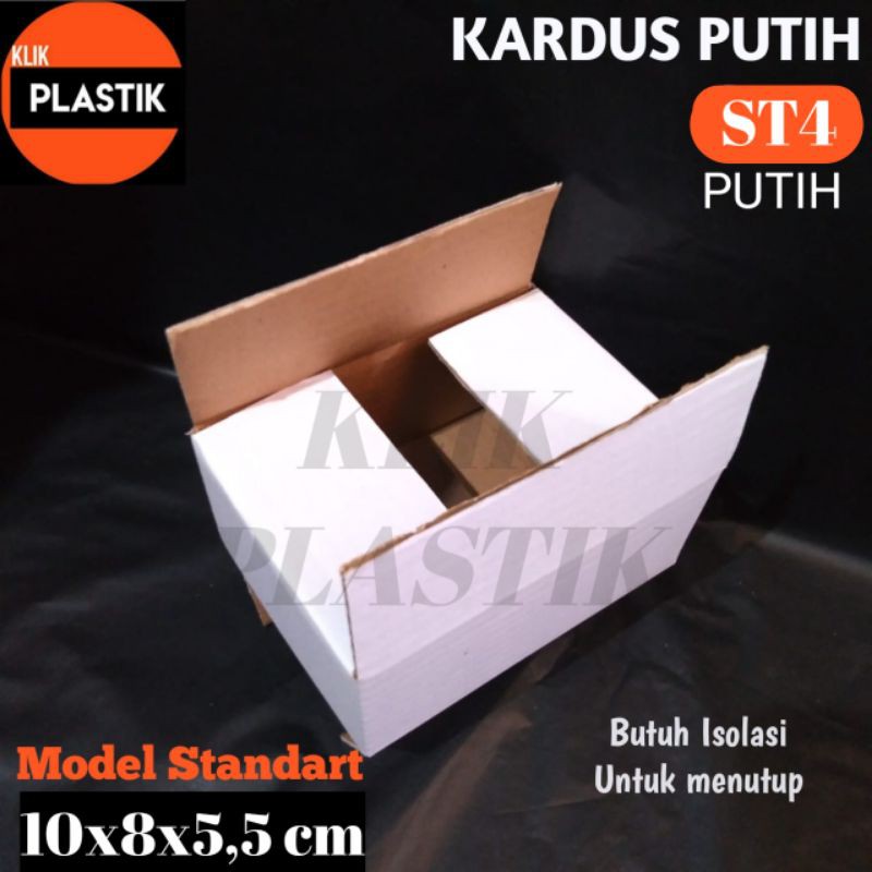 

KOTAK ST4 PUTIH 10x8x5,5cm KARDUS KARTON BOX DUS PACKING AKSESORIS