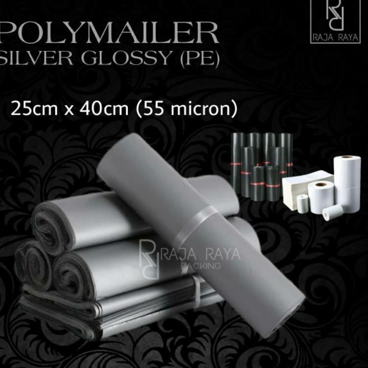 

[GiK㊙] [⚜️RR⚜️] Polymailer silver PE polymailer 25x40 plastik polymailer packing olshop plastik packing online shop //Bermutu