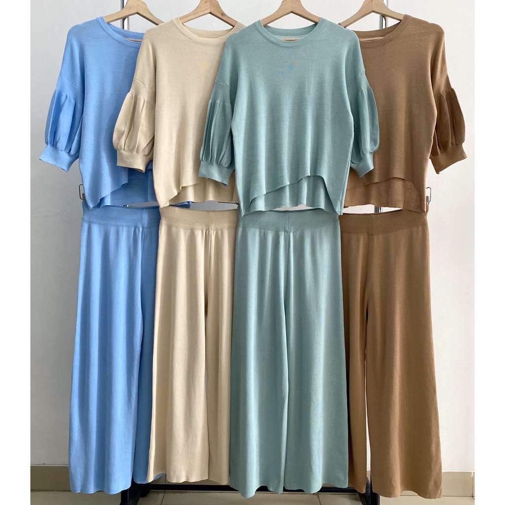 [FG] Curvy Knit Set Oversize Top & Pants SET6592-8