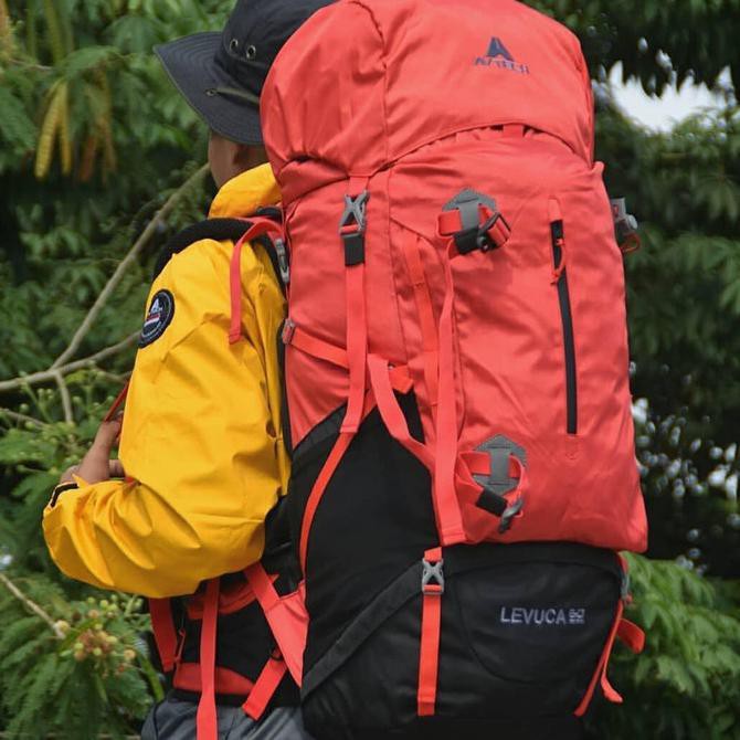 Carrier / Tas Gunung Avtech Levuca 60L Free Waistbag - Hitam