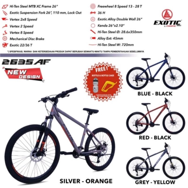 sepeda gunung exotic 2635 AF 26 inch