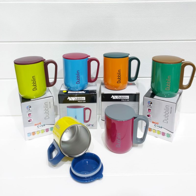 Mug Gelas Cangkir Tahan Panas Dublin 220 mL Stainless/ Gelas Termos.