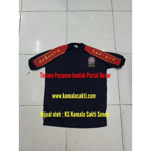 Kaos Damkar Pemadam Bahan Bagus Merah dan Biru Dongker-Tas Damkar Pemadam-Helm Damkar Pemadam-Kapak Damkar Pemadam-Sepatu Topi Damkar