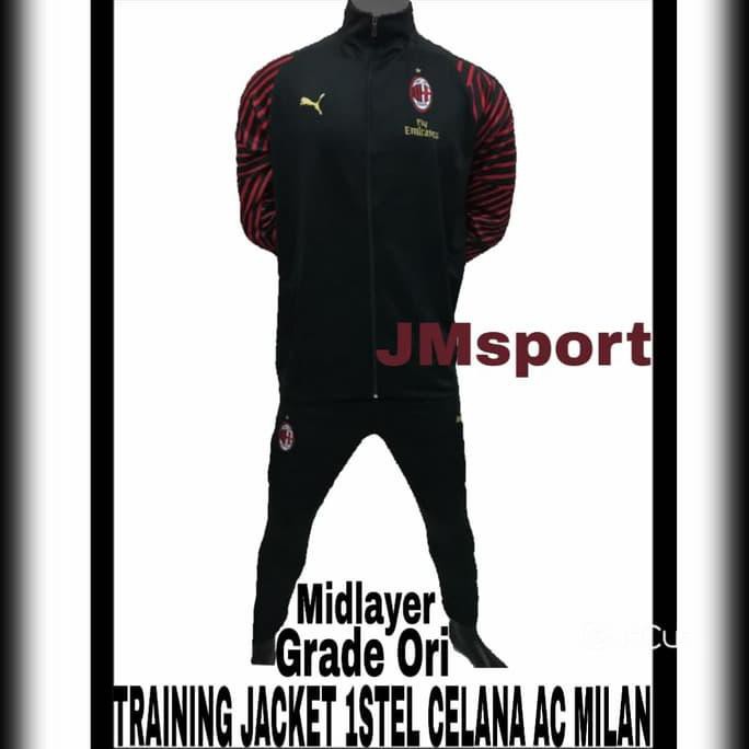 Midlayer Training Jaket Ac Milan 1Stel Celana 2019 Grade Ori