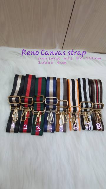 Reno stripes Canvas adjustable bag strap