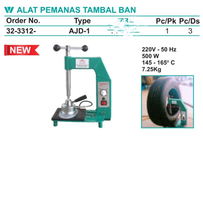 Alat pemanas tambal ban WIPRO AJD-1