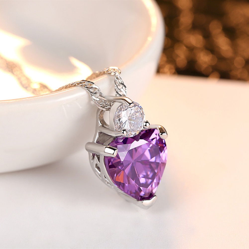 Hu Hu Hu Hu Hu Alat Bantu Pasang Kacamata♡ Set Anting Tusukkalung Rantai Liontin Hati Hias Kristal Cubic Zirconia Berkilau Untuk Wanita