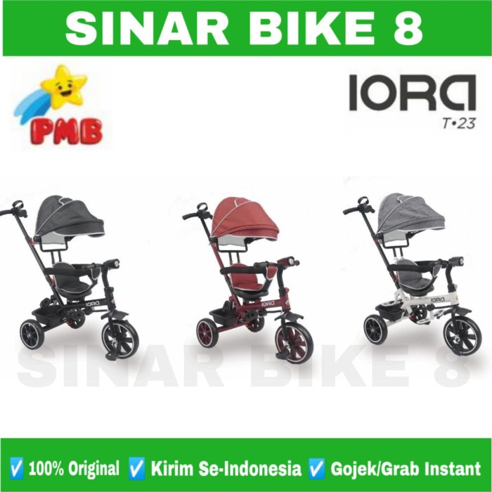 Sepeda Anak Roda Tiga 3 PMB IORA T 22 Tricycle Anak Musik Lampu Rem