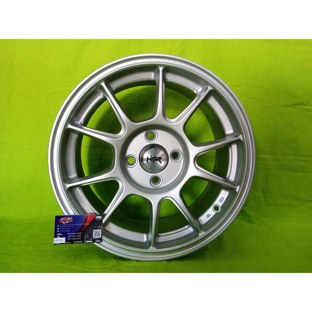 Jual Velg HSR ZICO 1317 FC r15 lebar 7 hole 4x100 Silver new