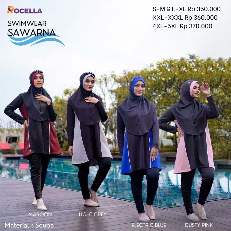 ROCELLA SWIMWEAR SAWARNA/BAJU RENANG ROCELLA