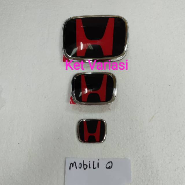 Emblem/ logo Honda merah+ logo stir hitam ORI mobil Mobilio