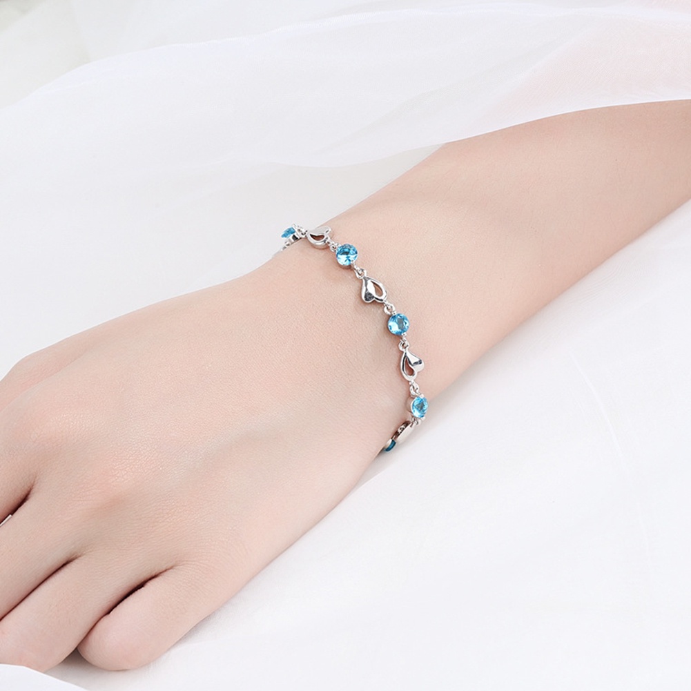 Hu Hu Hu Hu Hu Alat Bantu Pasang Kacamata♡ Gelang Tangan Rantai Liontin Hati Hias Berlian Imitasi Untuk Wanitapestahadiah