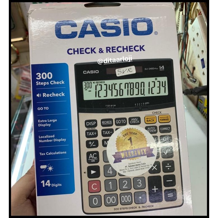 

Kalkulator Casio Practical Check Dj 240D Plus Besar 14 Digit Original