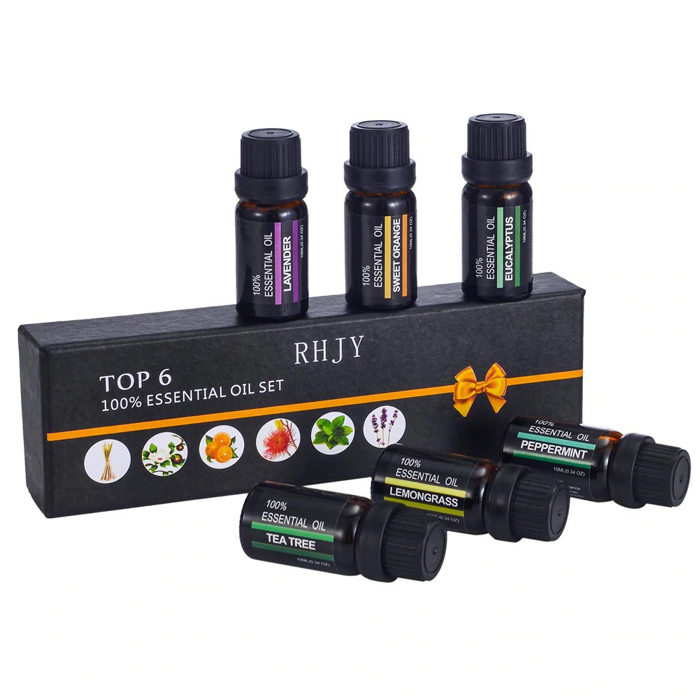 essential oil taffware rhjy rh 06 set diffuser aromatherapy 6 in 1 10ml lemongrass eucalyptus sweet 