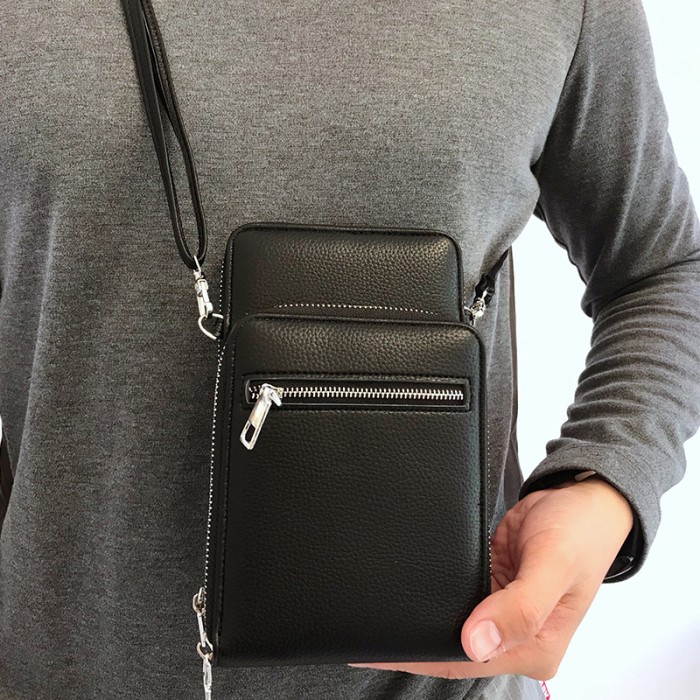 Tas Selempang Pria Import Bahan Kulit Asli Original Dompet Hp Cowok Tas Slempang Pria Ori 002
