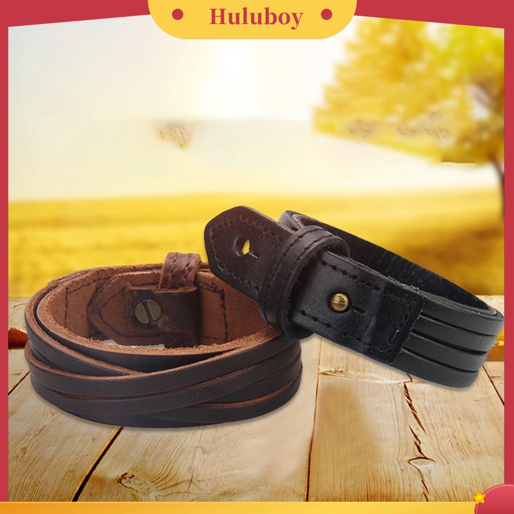 Hu Hu Hu Hu Hu Alat Bantu Pasang Kacamata♡ Gelang Multilayer Bahan Kulit Imitasi Gaya Punk