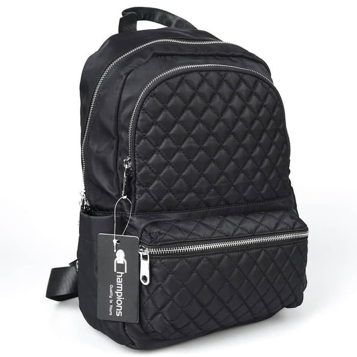 Tas Ransel Import Besar Tas Punggung Wanita Champions 1907 Murah Bagus - Hitam