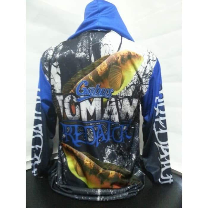 kaos jersey mancing -baju kaos mancing bertopi predator GABUS TOMANG