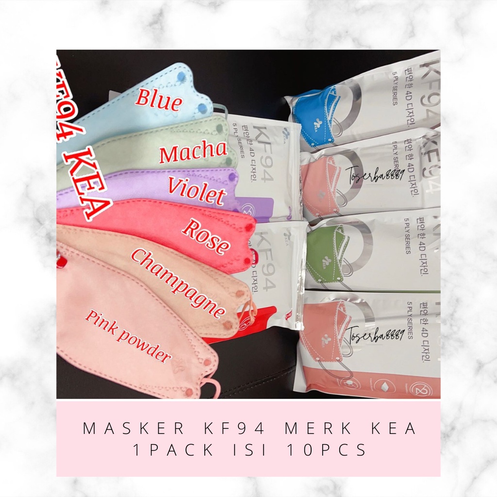 MASKER DEWASA KF94 KEA SUDAH 4PLY &amp; 5PLY WARNA CANTIK 1PACK ISI 10PCS