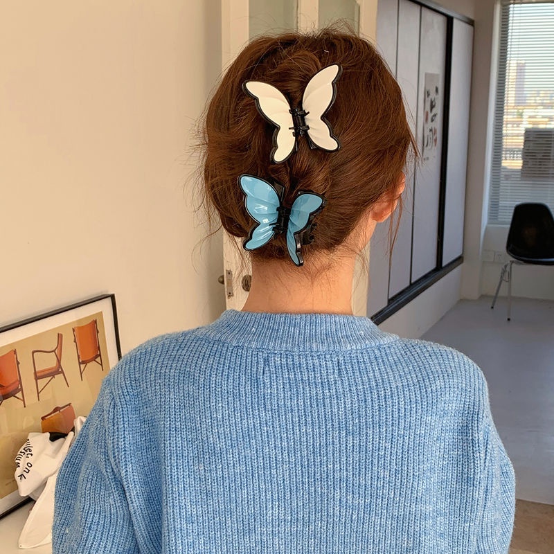 Jepit Rambut Bentuk Butterfly Bahan Akrilik Gaya Korea Untuk Wanita