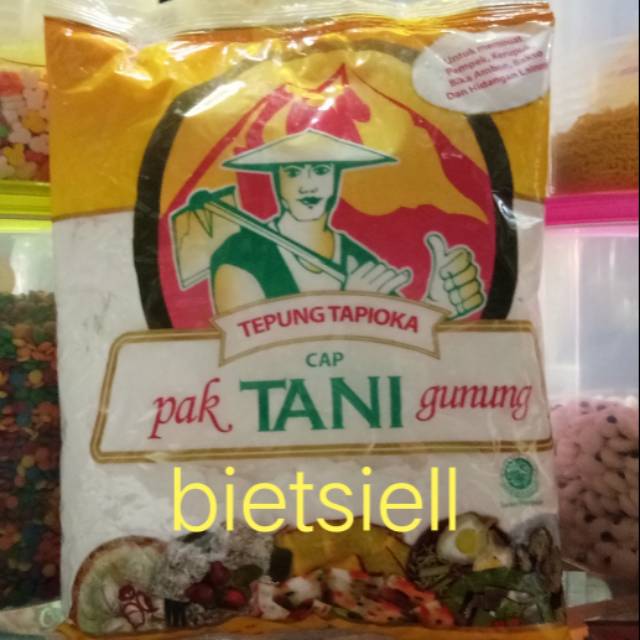 

tepung tapioka 500 gr cap pak tani gunung 20 pcs/krt