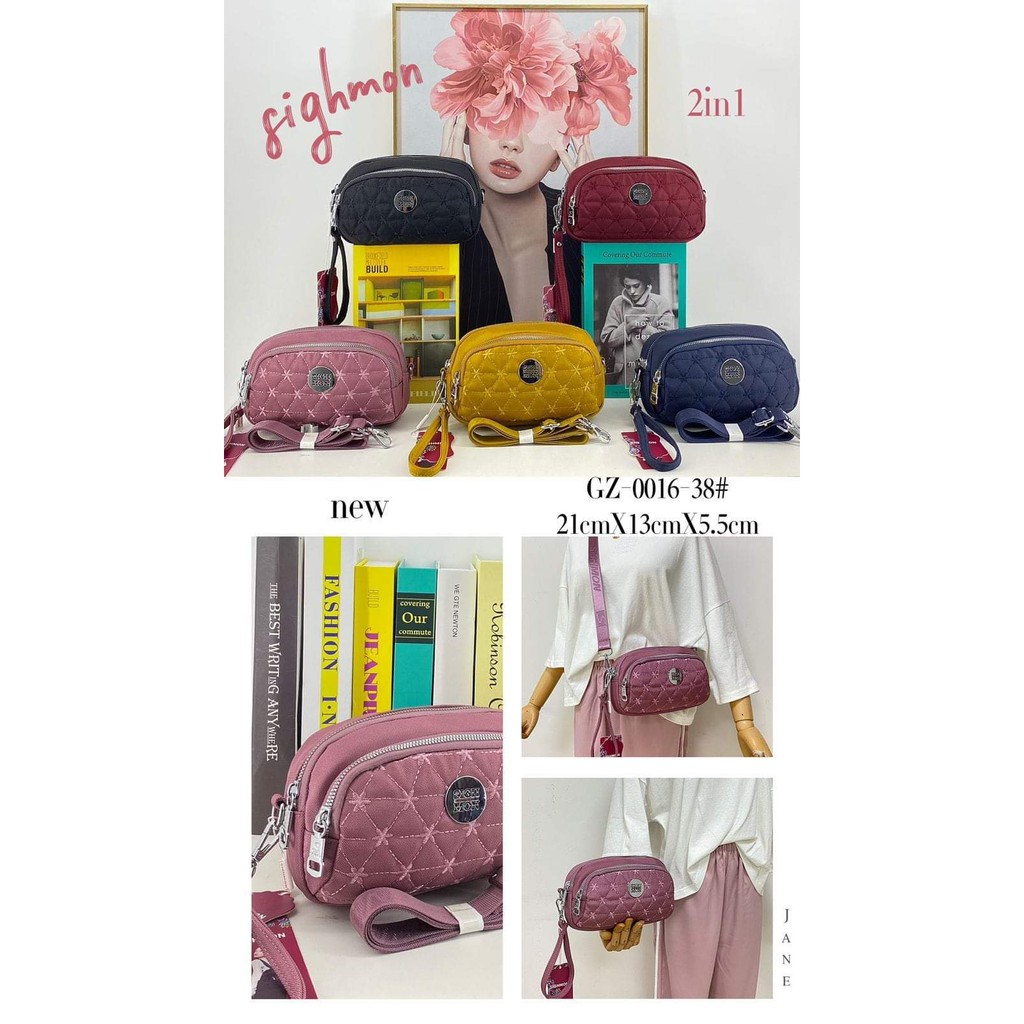 Tas Slempang Sighmon GZ 0016-38 Bahan Kanvas. Tas Wanita Tas selempang wanita Tas Sighmon ORI BEST SELLER.!!! SIGHMON KANVAS TERBARU BISA BAYAR DITEMPAT.!!!!