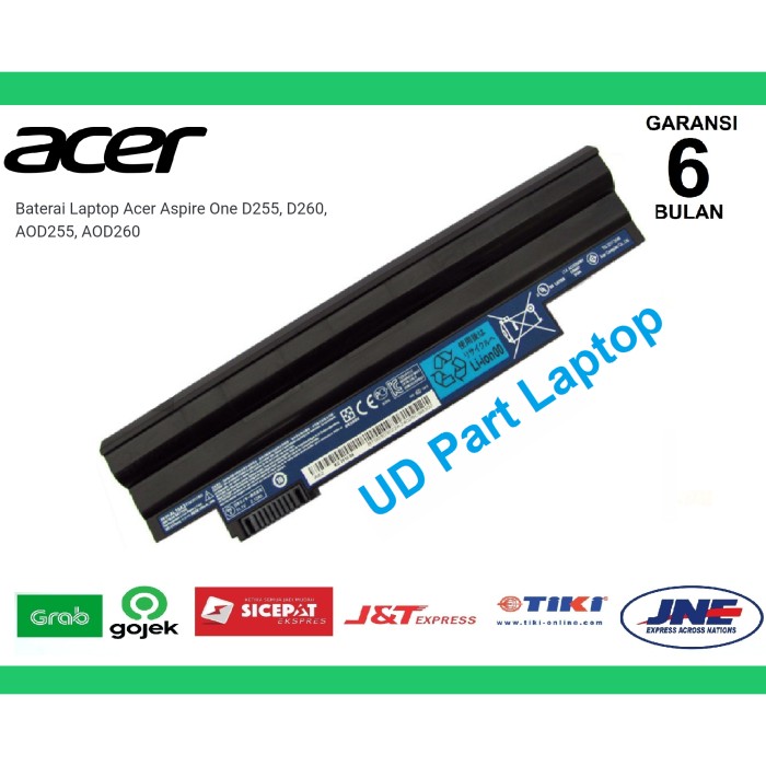 Baterai Laptop Acer Aspire One D255, D260, AOD255, AOD260