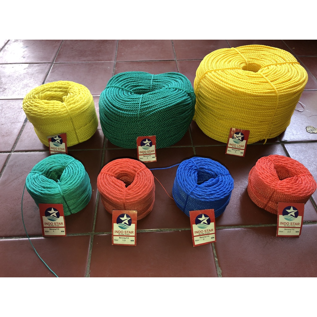 

HenJO Tali Tambang Kecil 3mm / Tambang Pe 3mm INDOSTAR 100 Meter