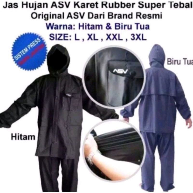 jas hujan karet ASV import original