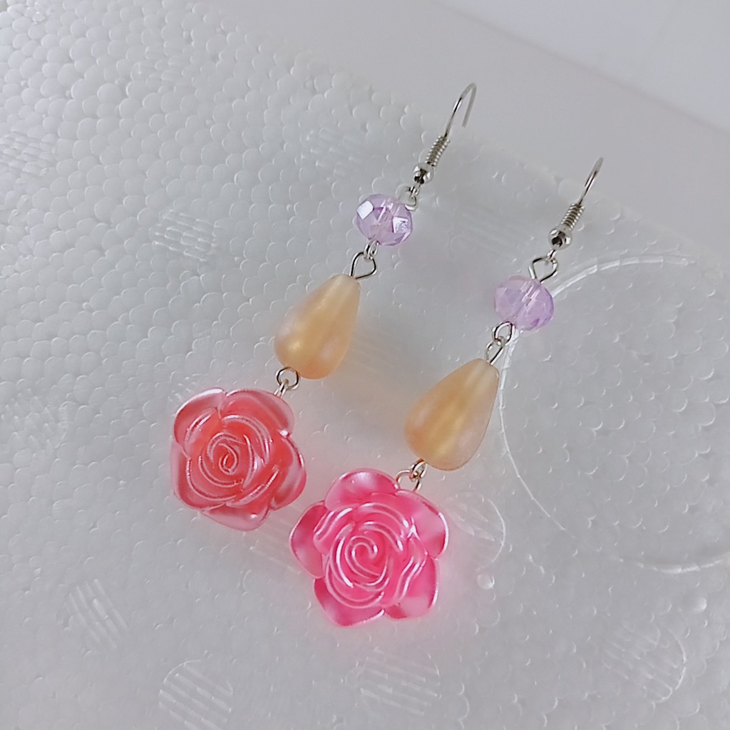 Handamde Anting Korea/ Anting RESIN CUTE  EARRING-ANTING MAWAR RESIN