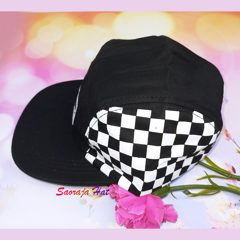 TOPI 5 PANEL BORDIR | BAHAN RAFFEL | CAKOP