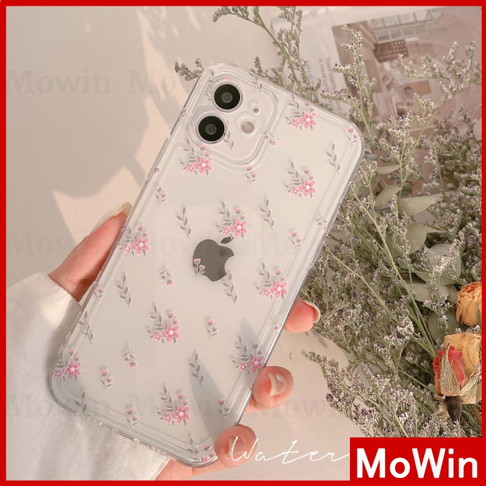 iPhone Case Silicone Soft Case Clear Case High Quality TPU Thickening Camera Full Coverage Protection Shockproof Case Pink Floral Flower Simple Style For iPhone 13 Pro Max iPhone 12 Pro Max iPhone 11 Pro Max iPhone 7 Plus iPhone XR XS MAX Max 7/8/S Pro