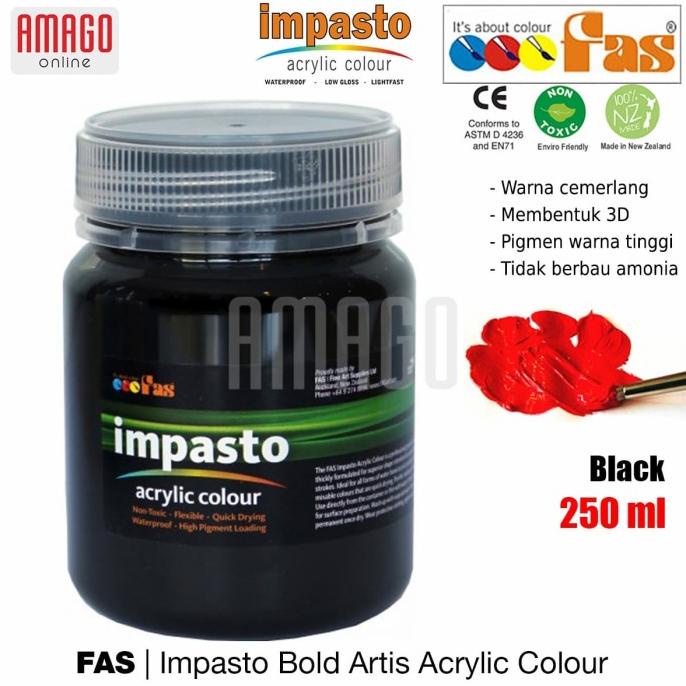 

Fas - Impasto Acrylic Professional Paint - 250 Ml - Black